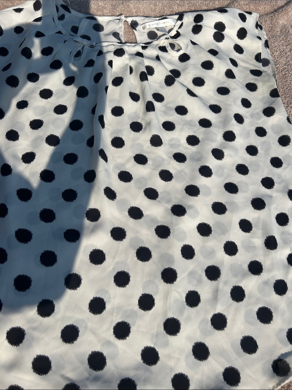 Women’s size  small LC Lauren Conrad Black Polka Dot Ivory Blouse